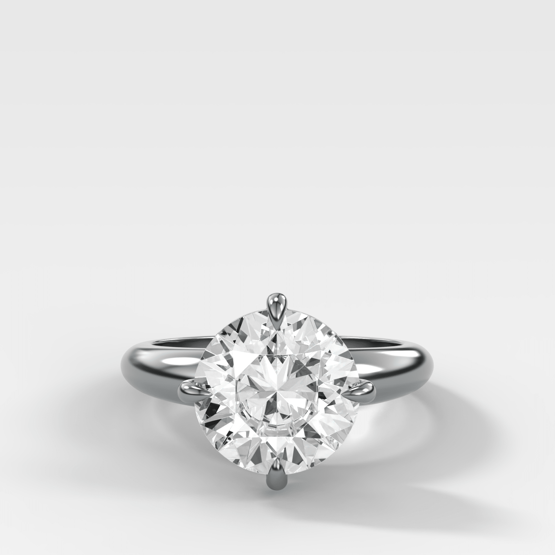 Compass Tapered Dome Engagement Ring With a Round Diamond - GOODSTONE