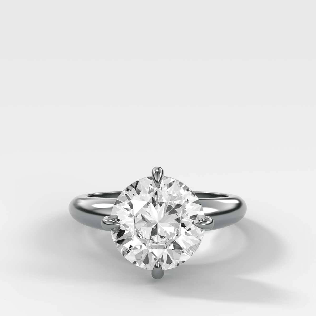 Compass Tapered Dome Engagement Ring With a Round Diamond - GOODSTONE
