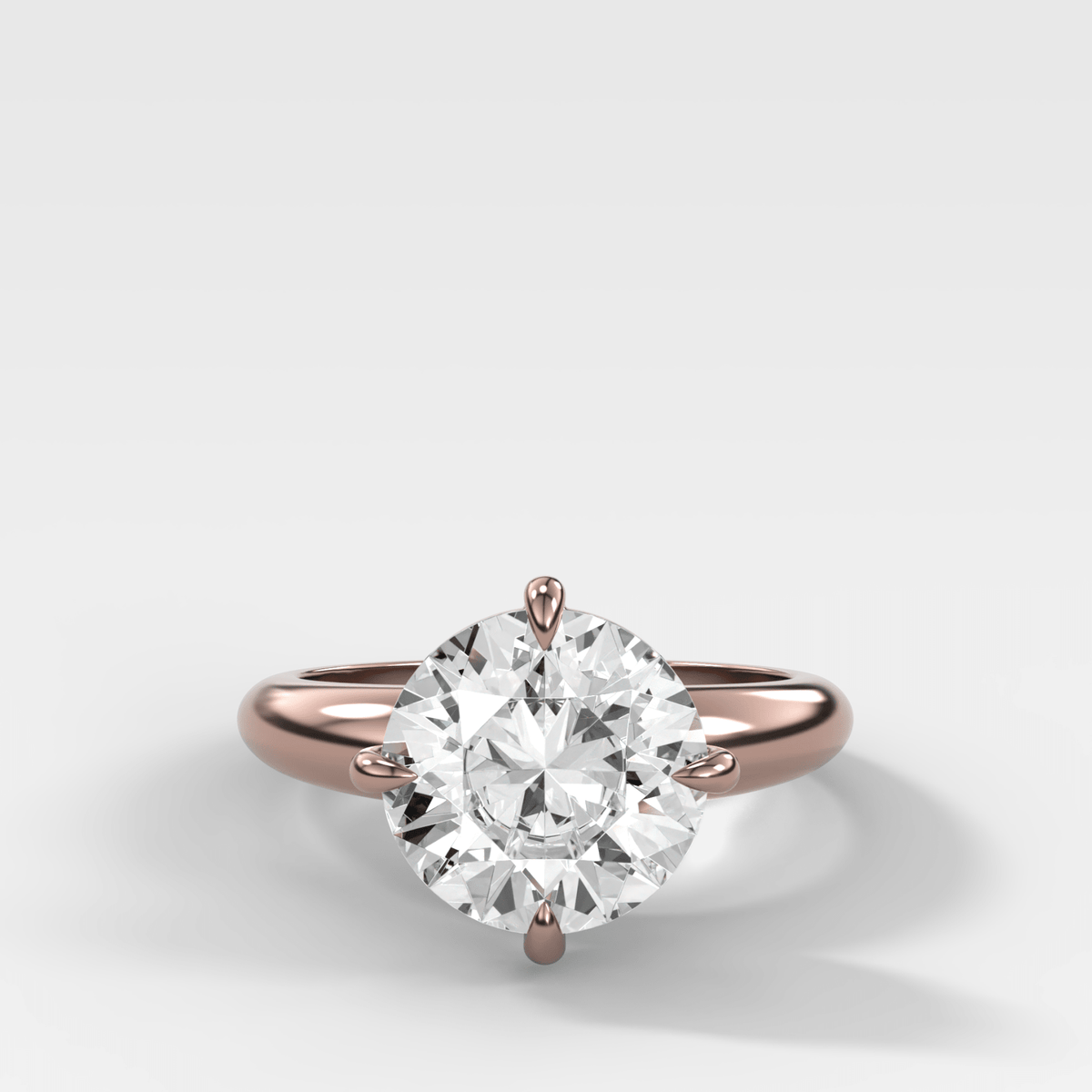 Compass Tapered Dome Engagement Ring With a Round Diamond - GOODSTONE