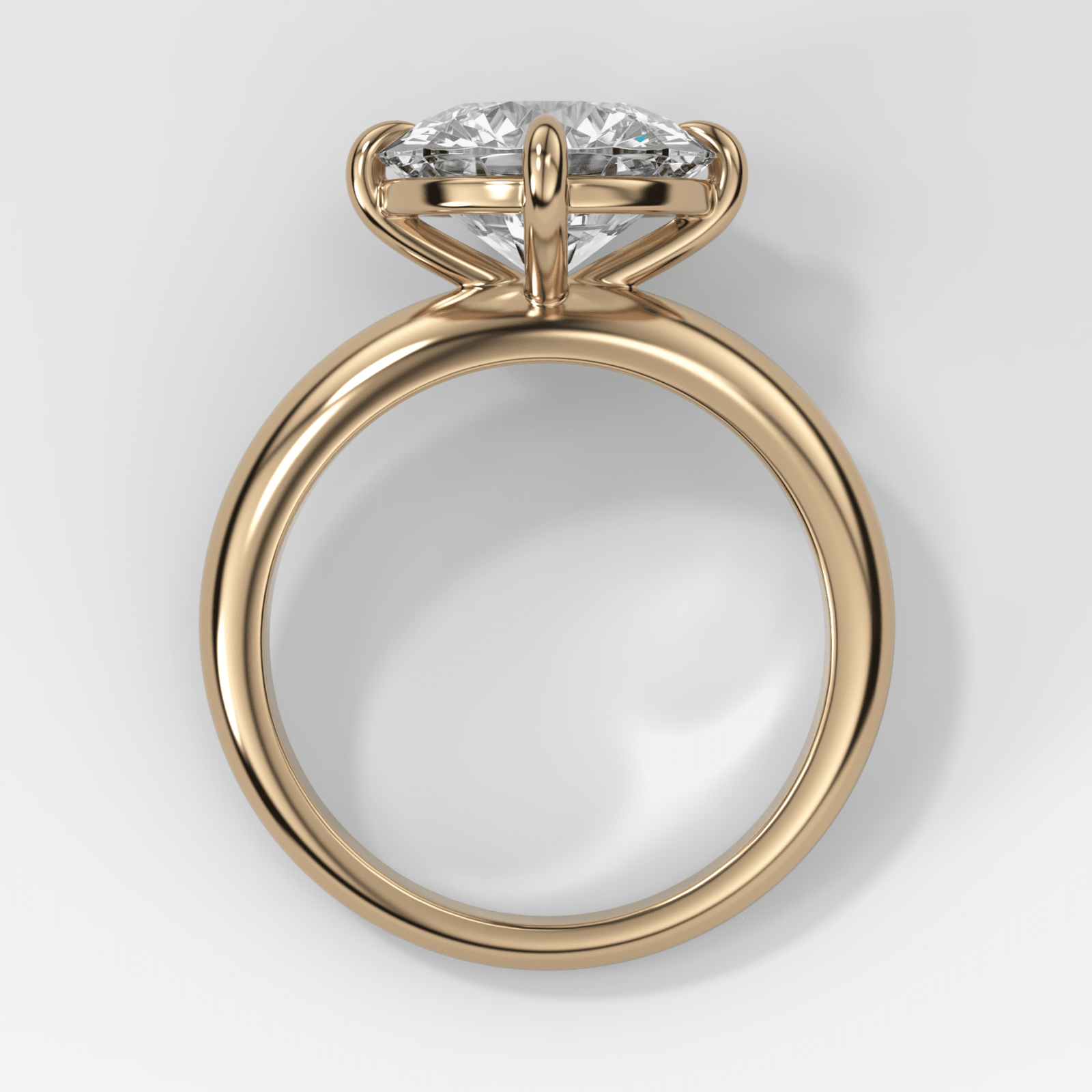 Compass Tapered Dome Engagement Ring With a Round Diamond - GOODSTONE