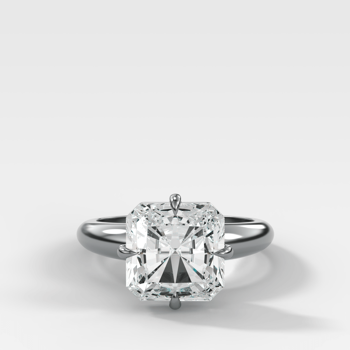 Compass Tapered Dome Engagement Ring With a Square Radiant Diamond - GOODSTONE