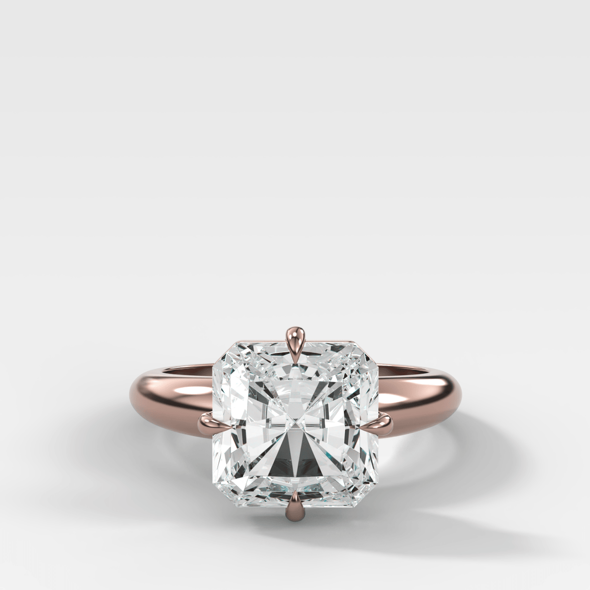Compass Tapered Dome Engagement Ring With a Square Radiant Diamond - GOODSTONE