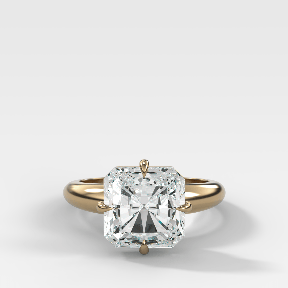 Compass Tapered Dome Engagement Ring With a Square Radiant Diamond - GOODSTONE