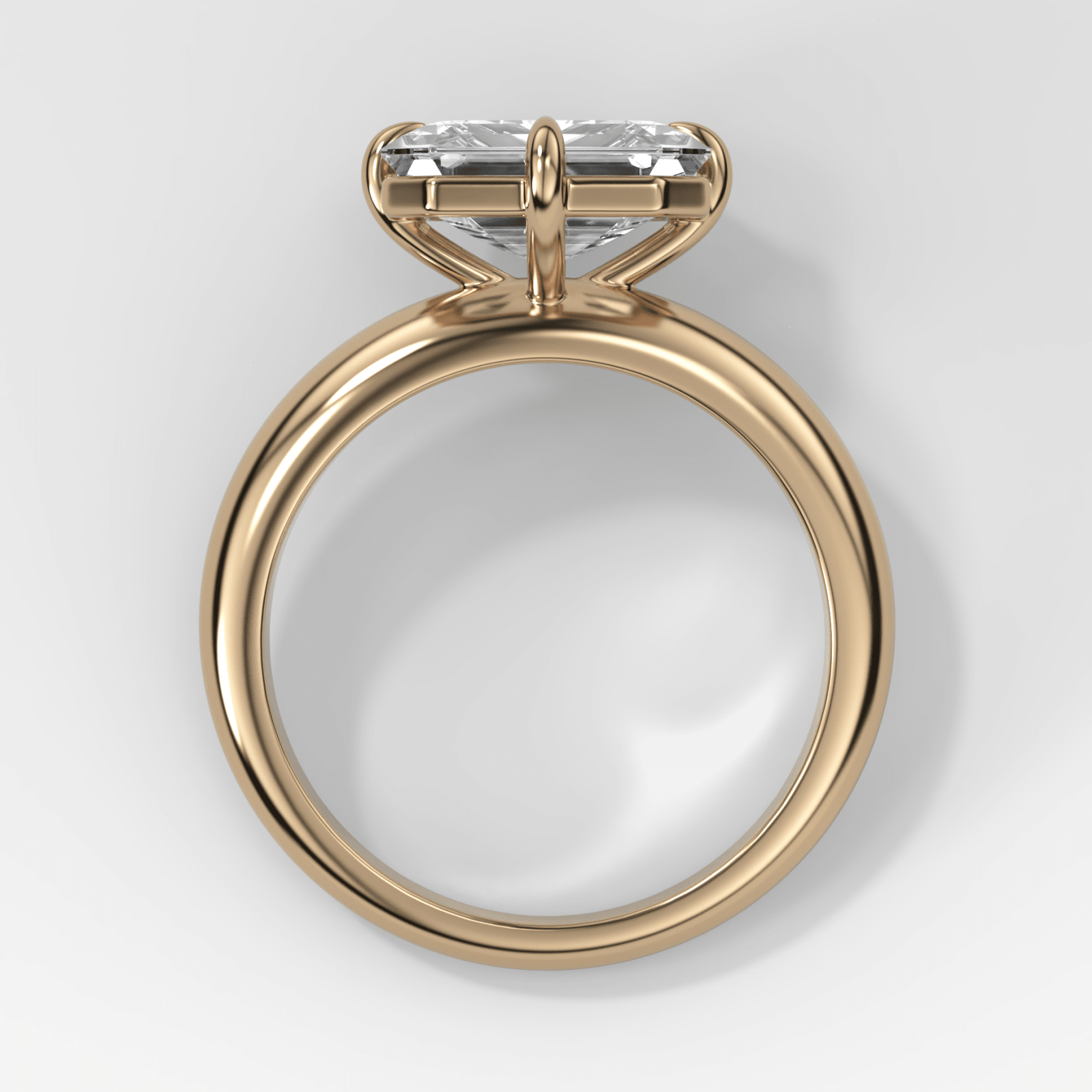 Compass Tapered Dome Engagement Ring With an Asscher Diamond - GOODSTONE