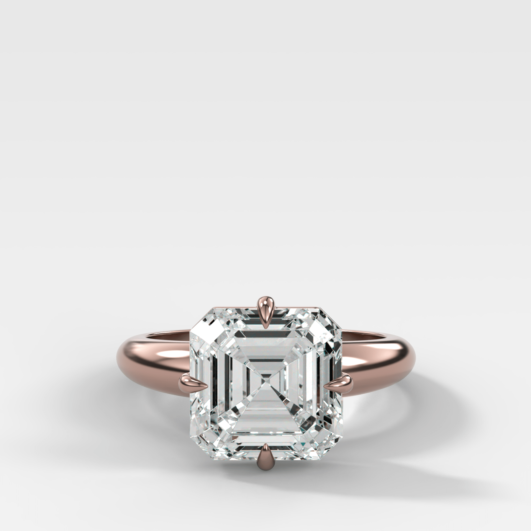 Compass Tapered Dome Engagement Ring With an Asscher Diamond - GOODSTONE