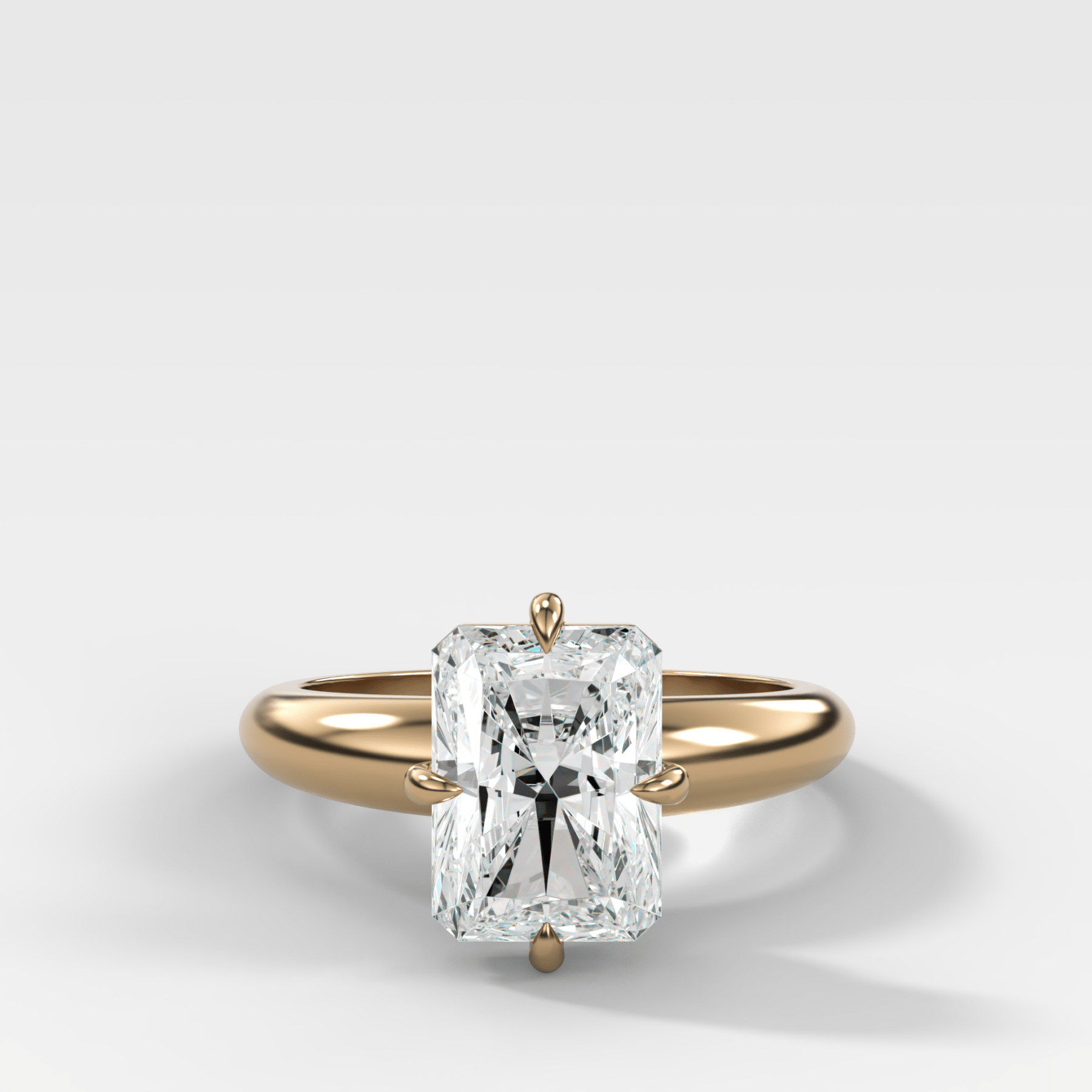 Compass Tapered Dome Engagement Ring With an Elongated Radiant Diamond - GOODSTONE
