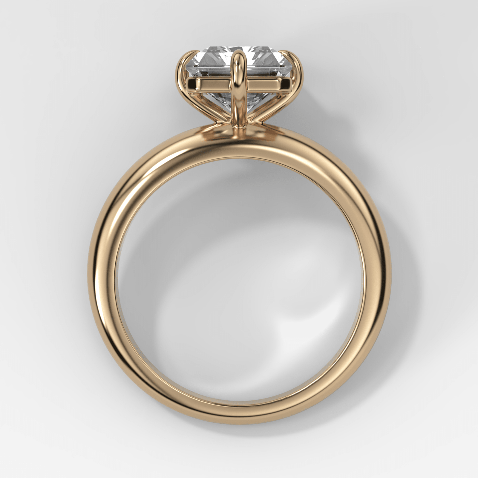 Compass Tapered Dome Engagement Ring With an Elongated Radiant Diamond - GOODSTONE