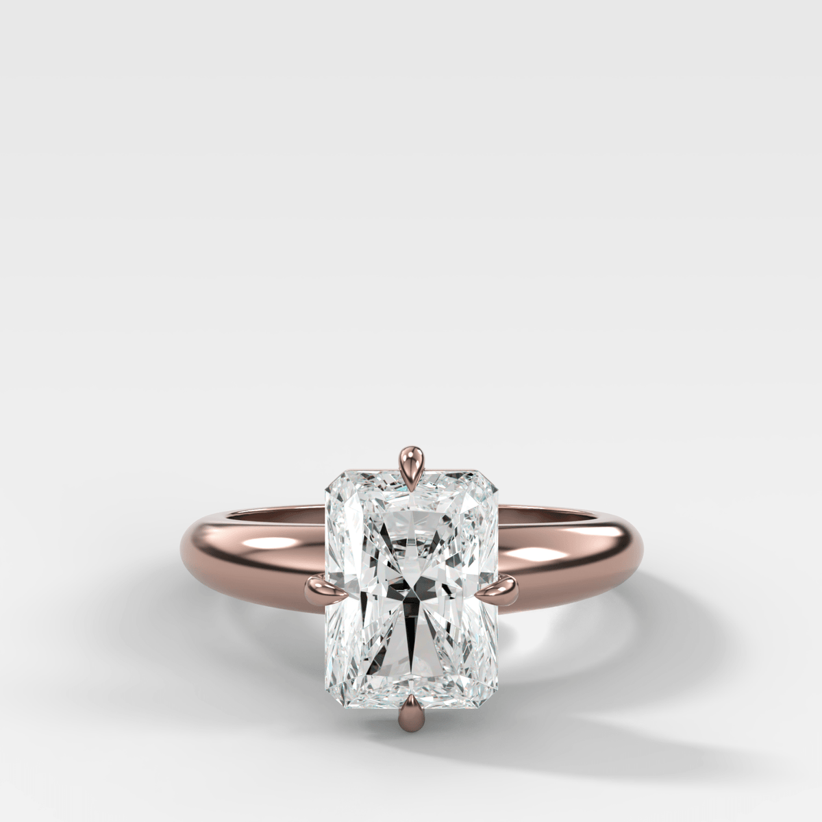 Compass Tapered Dome Engagement Ring With an Elongated Radiant Diamond - GOODSTONE