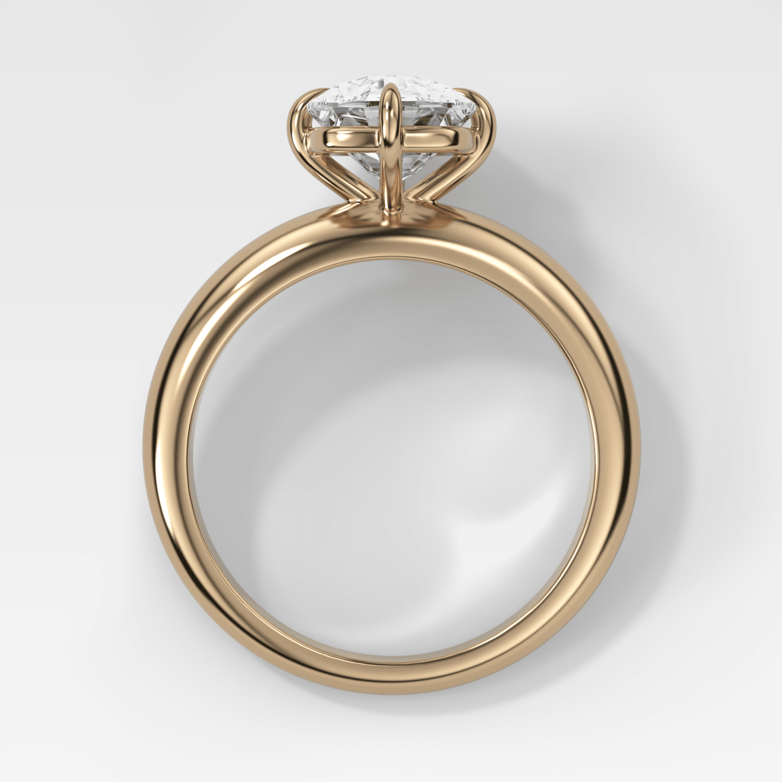 Compass Tapered Dome Engagement Ring With Elongated Cushion Cut Diamond - GOODSTONE