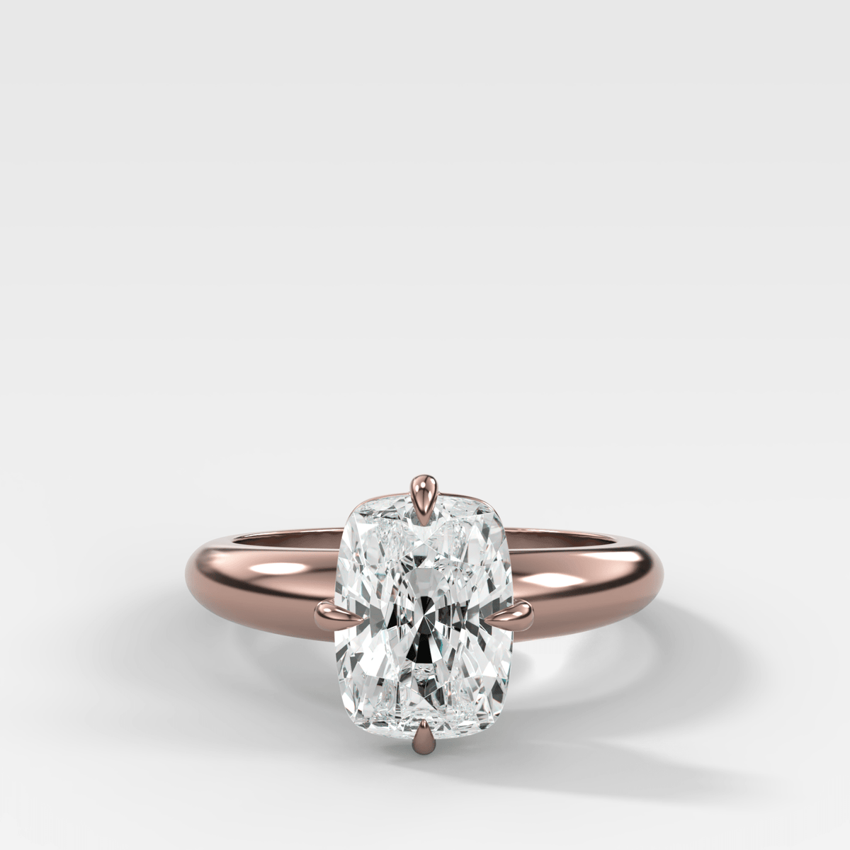 Compass Tapered Dome Engagement Ring With Elongated Cushion Cut Diamond - GOODSTONE
