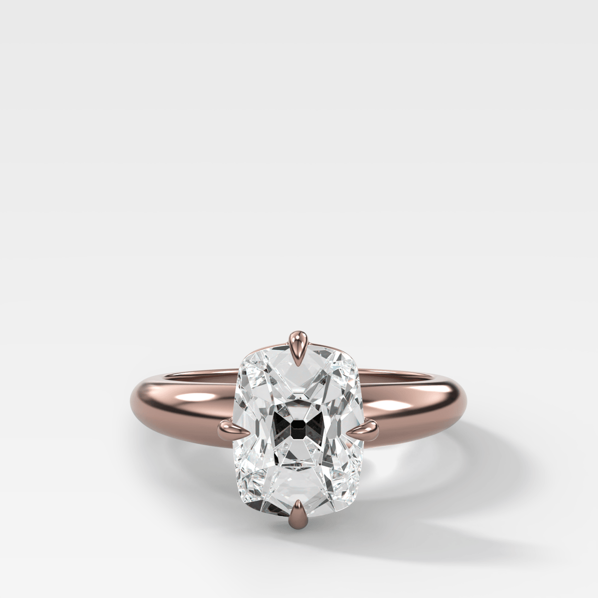 Compass Tapered Dome Engagement Ring With Old Mine Cut Diamond - GOODSTONE