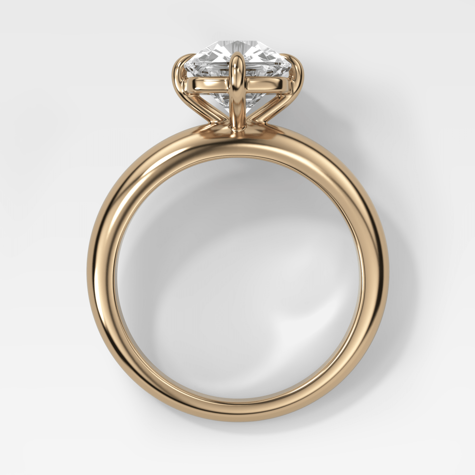 Compass Tapered Dome Engagement Ring With Old Mine Cut Diamond - GOODSTONE