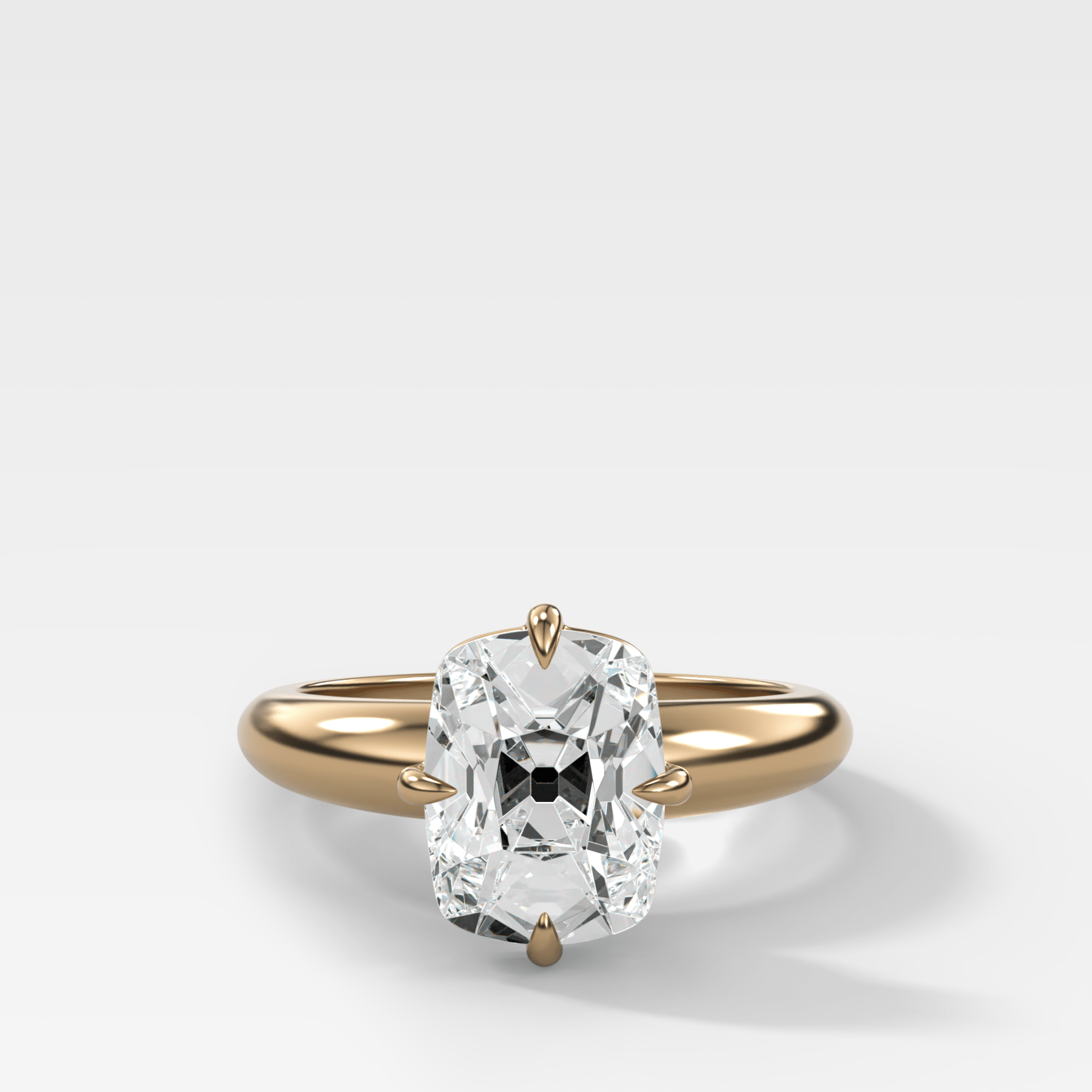 Compass Tapered Dome Engagement Ring With Old Mine Cut Diamond - GOODSTONE