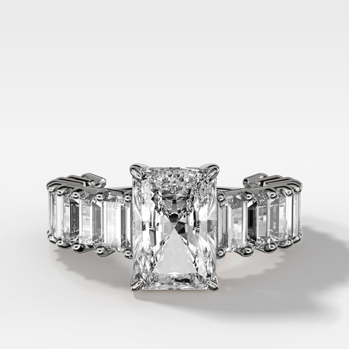 Constellation Baguette Engagement Ring with Elongated Radiant Cut Diamond - GOODSTONE