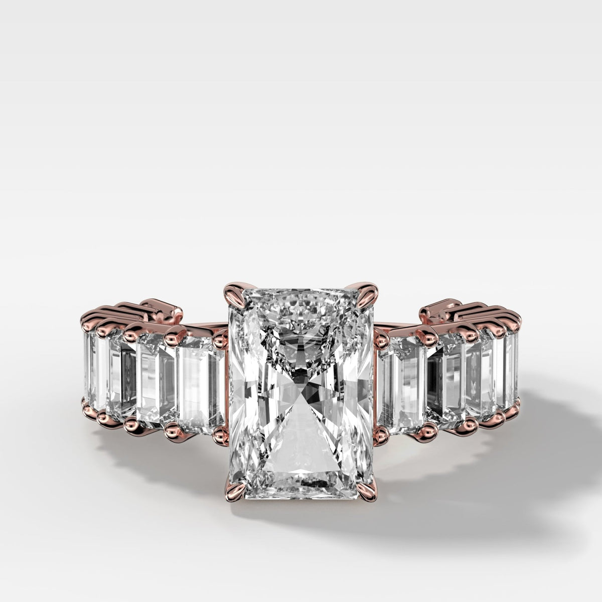 Constellation Baguette Engagement Ring with Elongated Radiant Cut Diamond - GOODSTONE