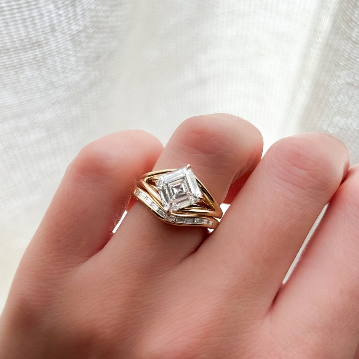 Contoured Channel Set Baguette Wedding Band - GOODSTONE