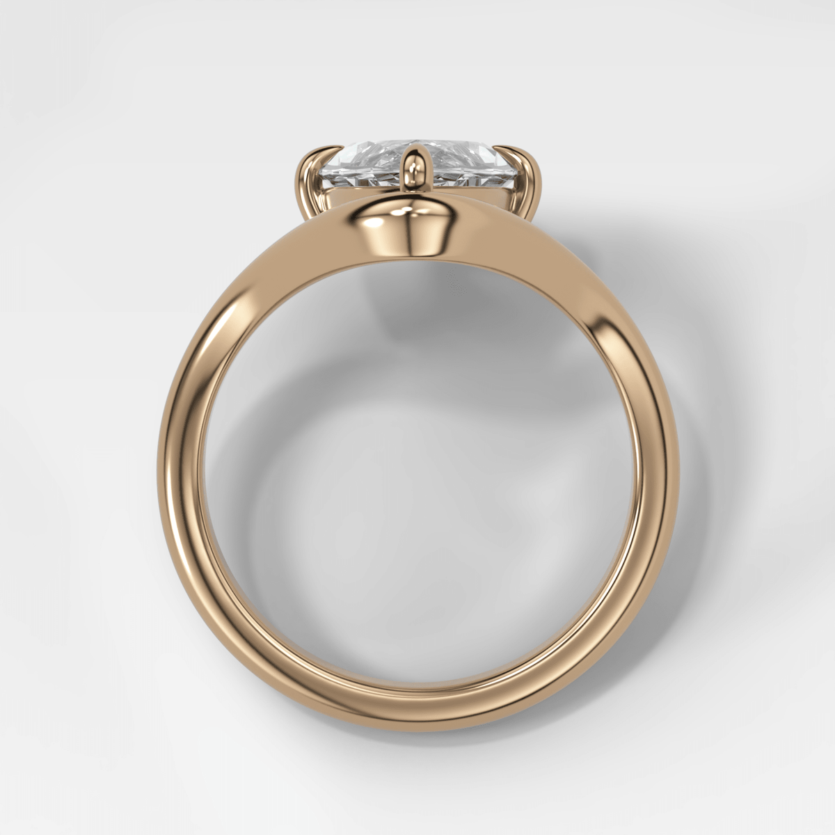 Contoured Compass Set Engagement Ring with Marquise Cut Diamond - GOODSTONE – view 2 of 4