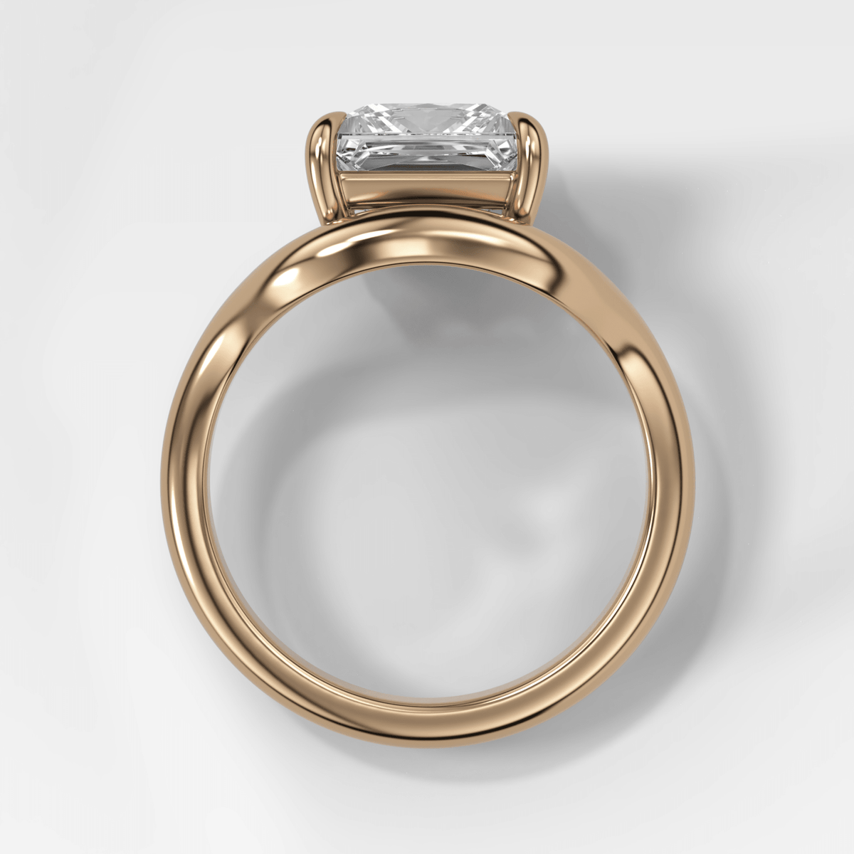 Contoured Compass Set Engagement Ring with Princess Cut Diamond - GOODSTONE – view 2 of 4