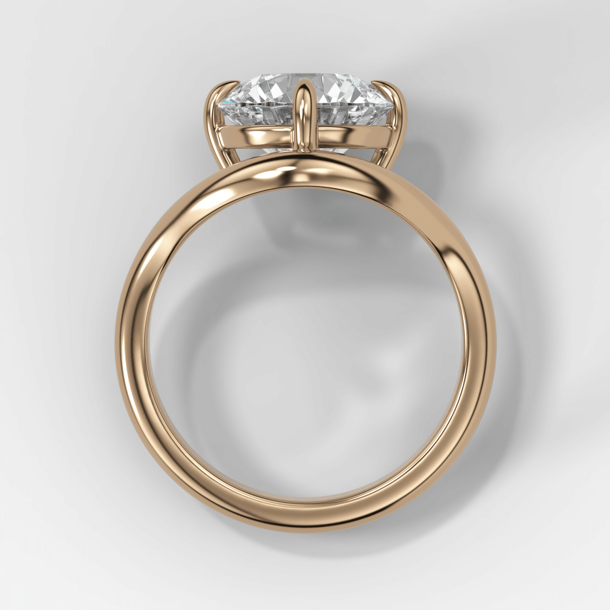 Contoured Compass Set Engagement Ring with Round Cut Diamond - GOODSTONE – view 2 of 4