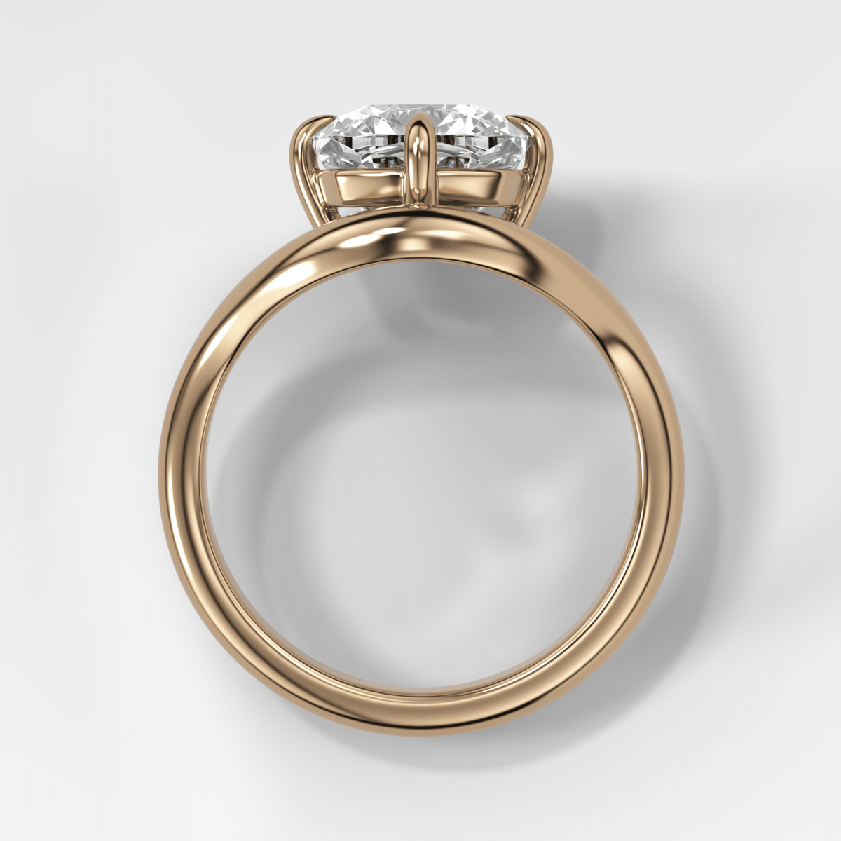 Contoured Compass Set Engagement Ring with Square Cushion Cut Diamond - GOODSTONE – view 2 of 4