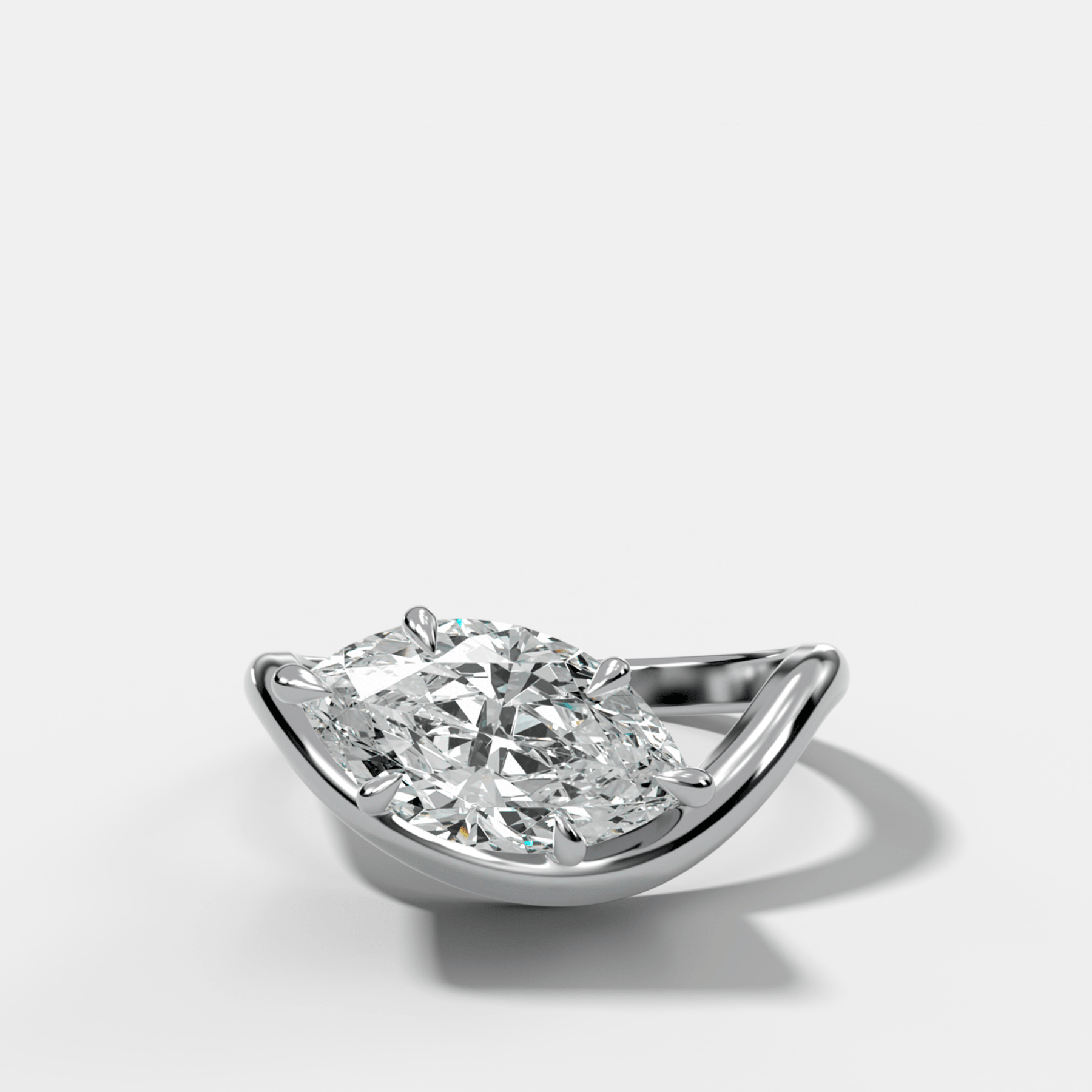 Contoured Engagement Ring with a Marquise Cut Diamond - GOODSTONE