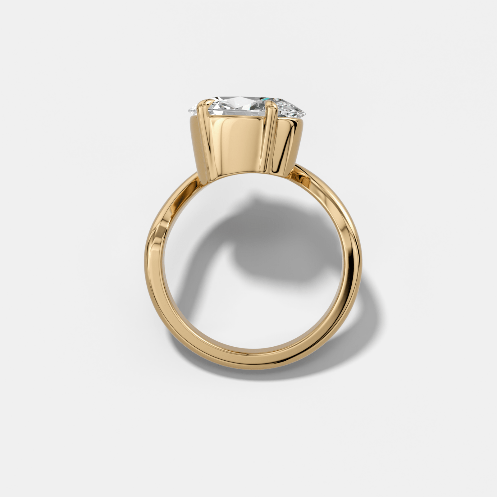 Contoured Engagement Ring with an Oval Cut Diamond - GOODSTONE