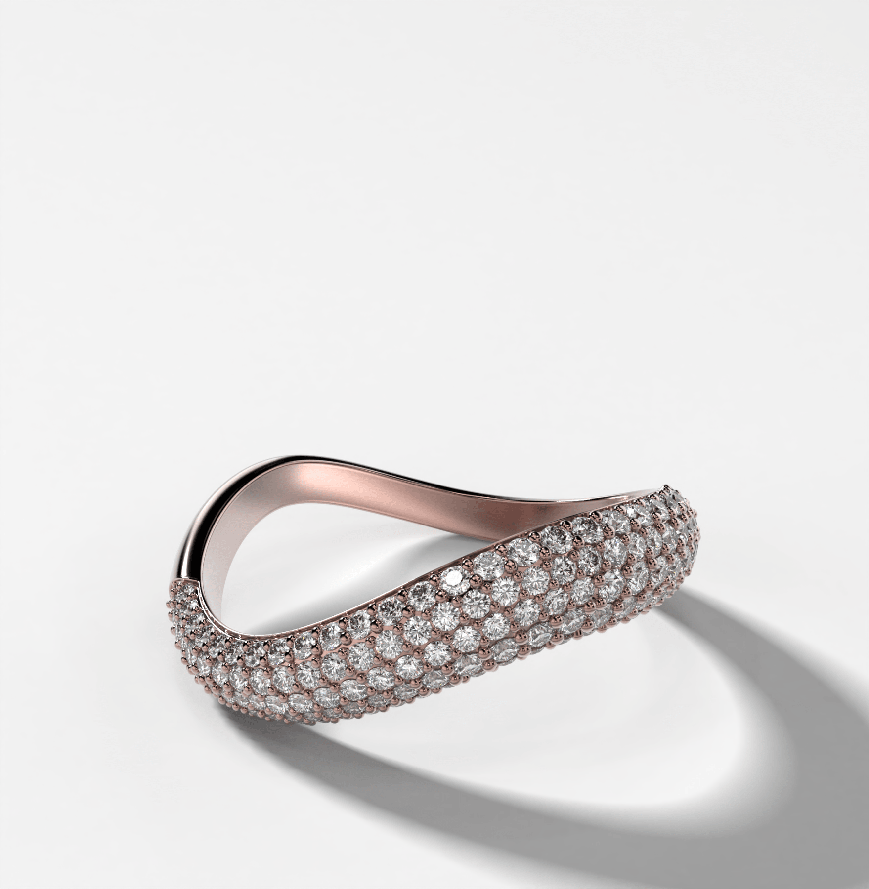 Contoured Pavé Wedding Band - GOODSTONE