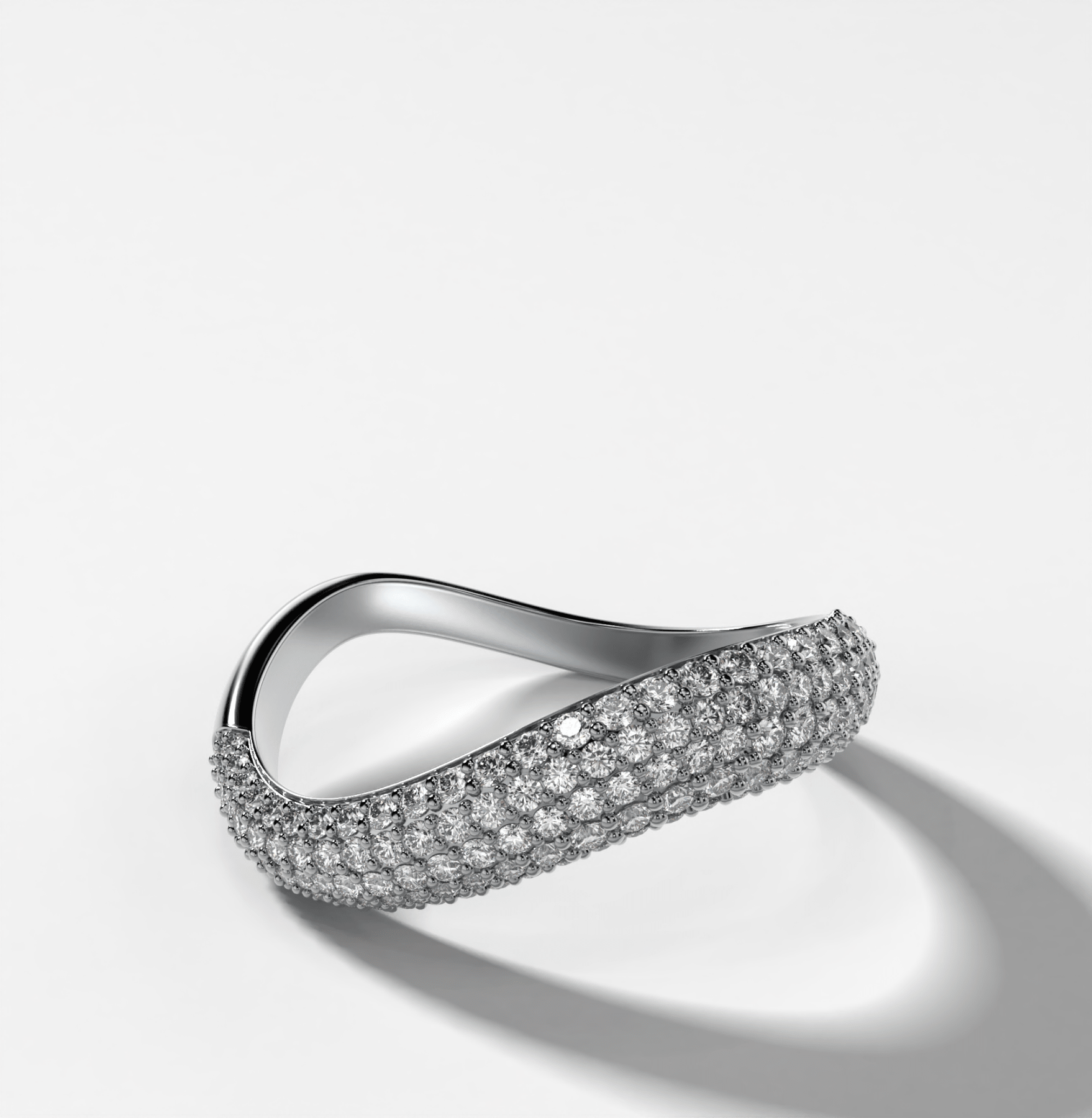 Contoured Pavé Wedding Band - GOODSTONE
