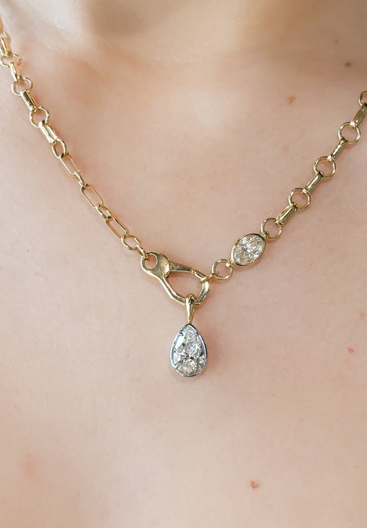 Diamond Drop Clip Lariat Necklace - GOODSTONE