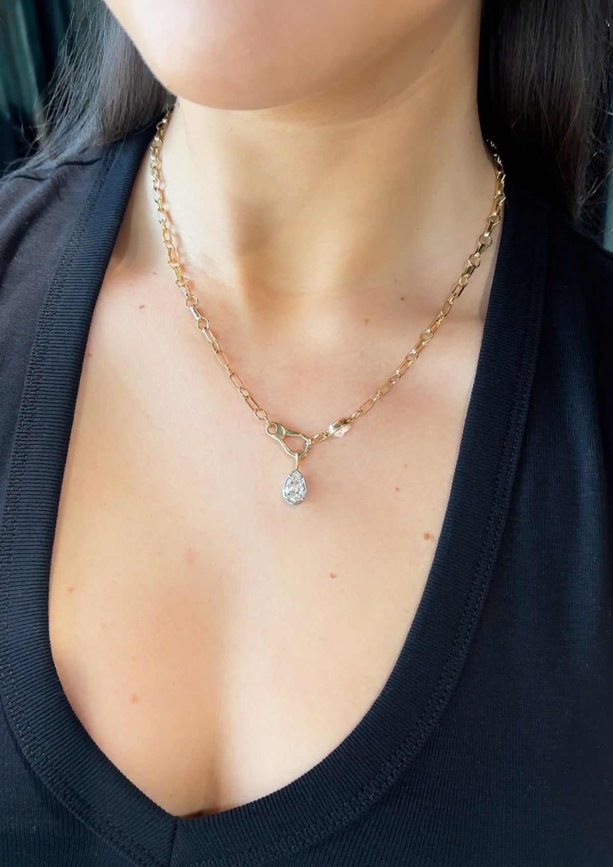 Diamond Drop Clip Lariat Necklace - GOODSTONE