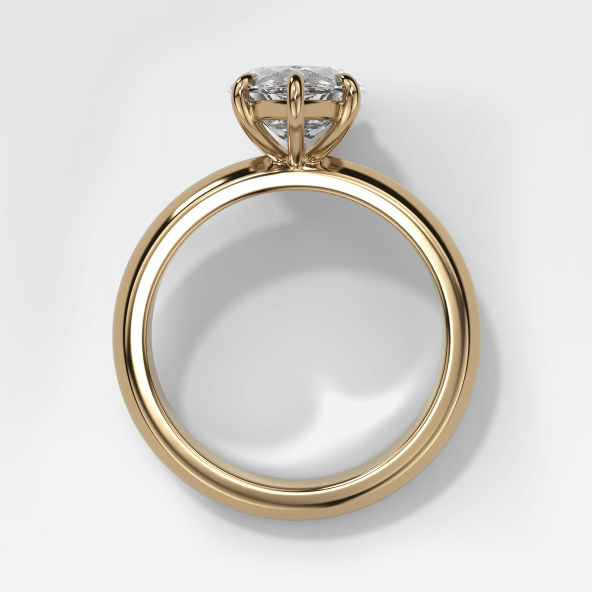 Domed Solitaire Engagement Ring with a Marquise Cut Diamond - GOODSTONE