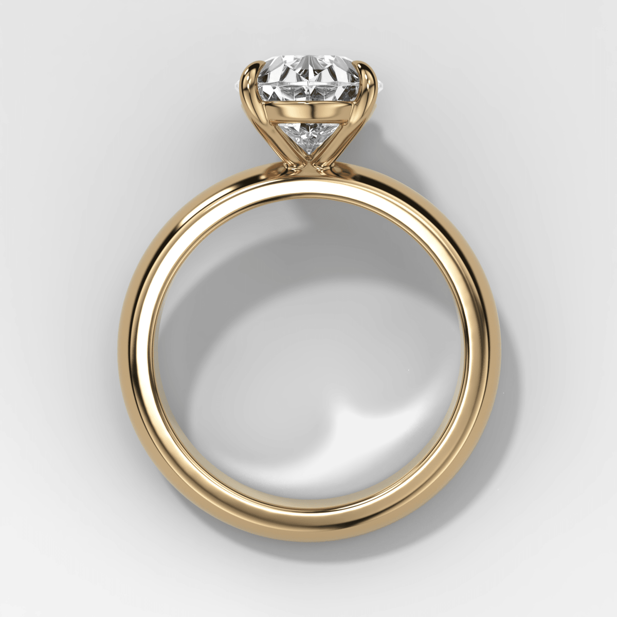 Domed Solitaire Engagement Ring with a Pear Cut Diamond - GOODSTONE