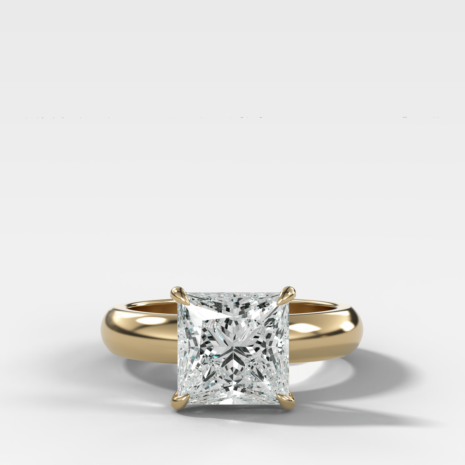 Domed Solitaire Engagement Ring with a Princess Cut Diamond - GOODSTONE