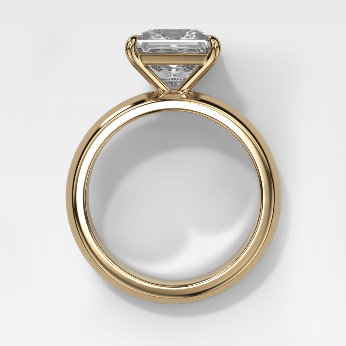 Domed Solitaire Engagement Ring with a Princess Cut Diamond - GOODSTONE