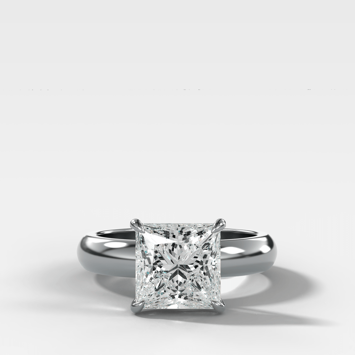 Domed Solitaire Engagement Ring with a Princess Cut Diamond - GOODSTONE