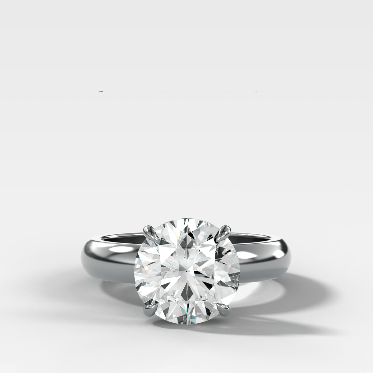 Domed Solitaire Engagement Ring with a Round Cut Diamond - GOODSTONE