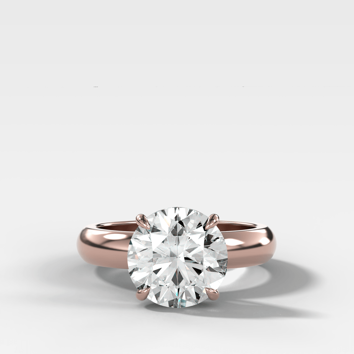 Domed Solitaire Engagement Ring with a Round Cut Diamond - GOODSTONE