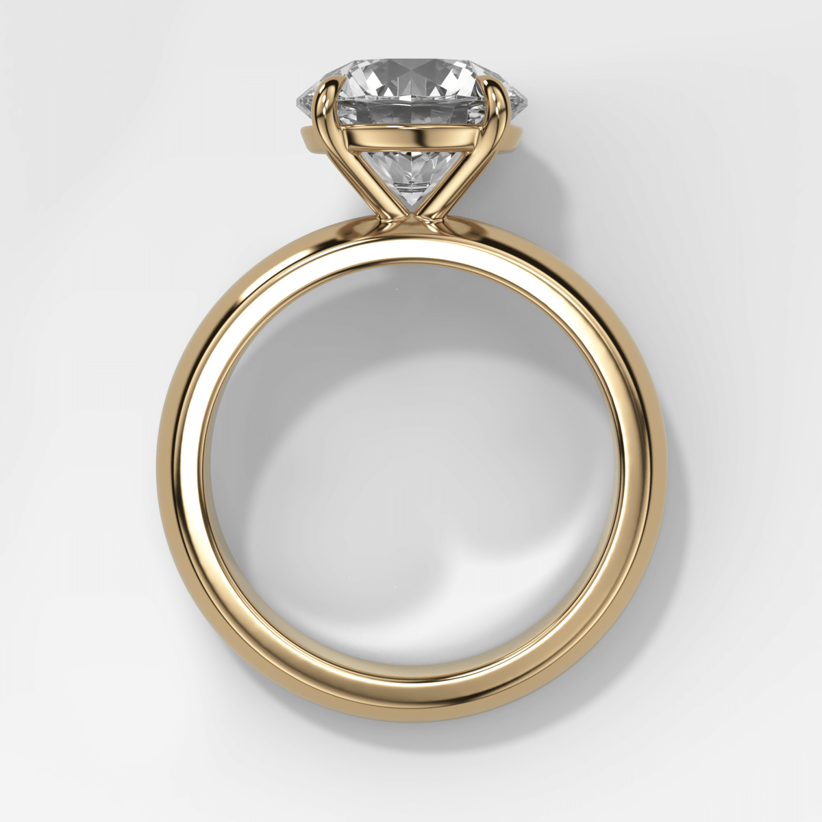 Domed Solitaire Engagement Ring with a Round Cut Diamond - GOODSTONE
