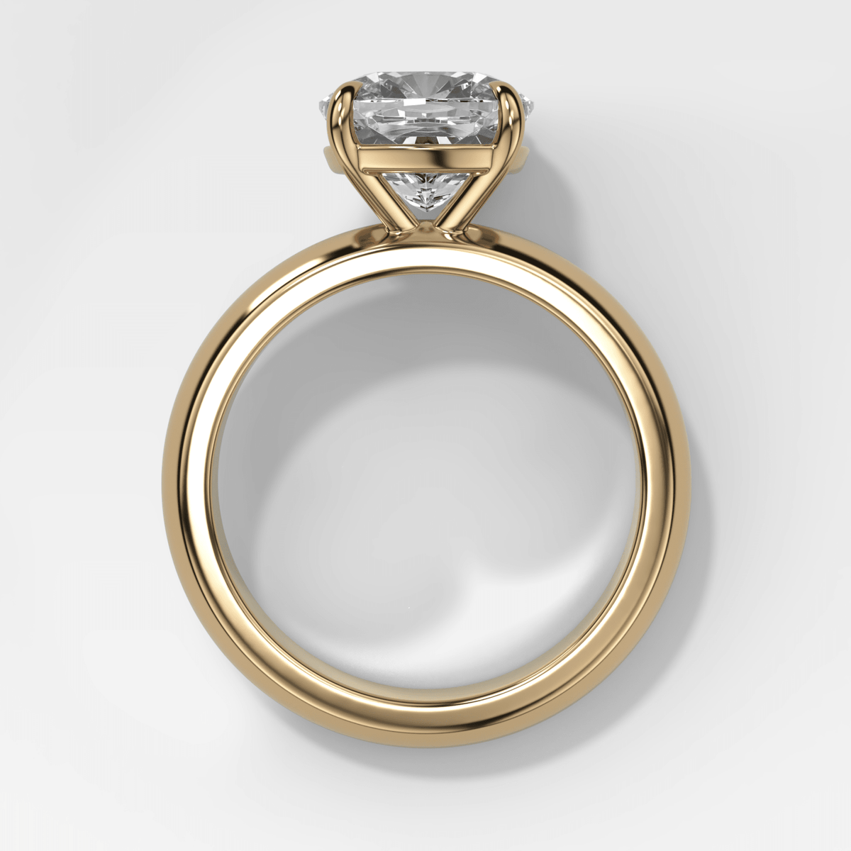 Domed Solitaire Engagement Ring with a Square Cushion Cut Diamond - GOODSTONE