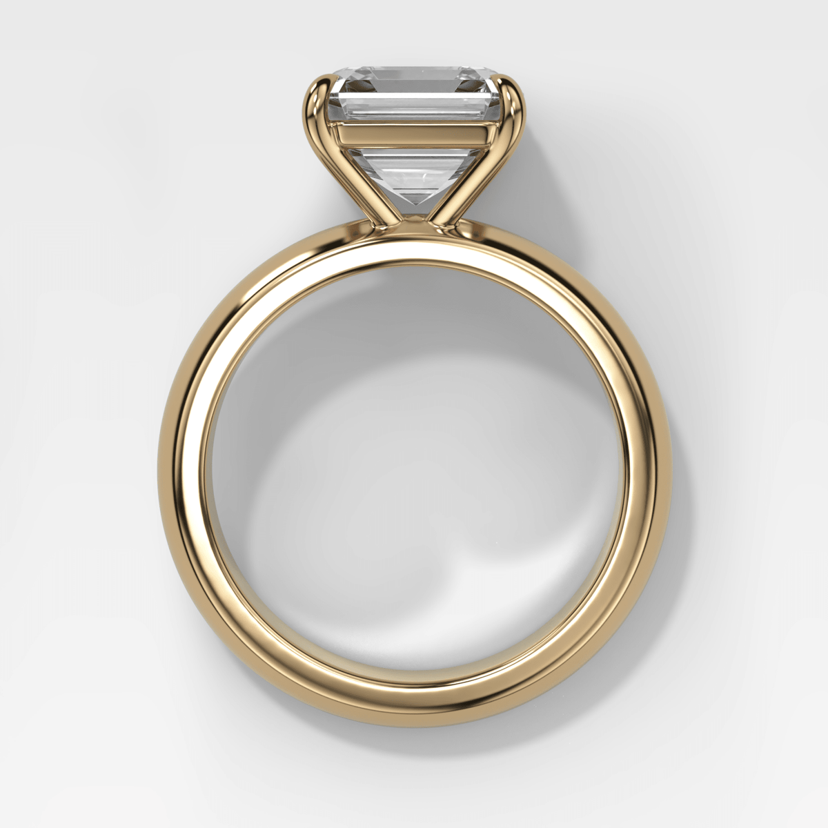 Domed Solitaire Engagement Ring with an Asscher Cut Diamond - GOODSTONE