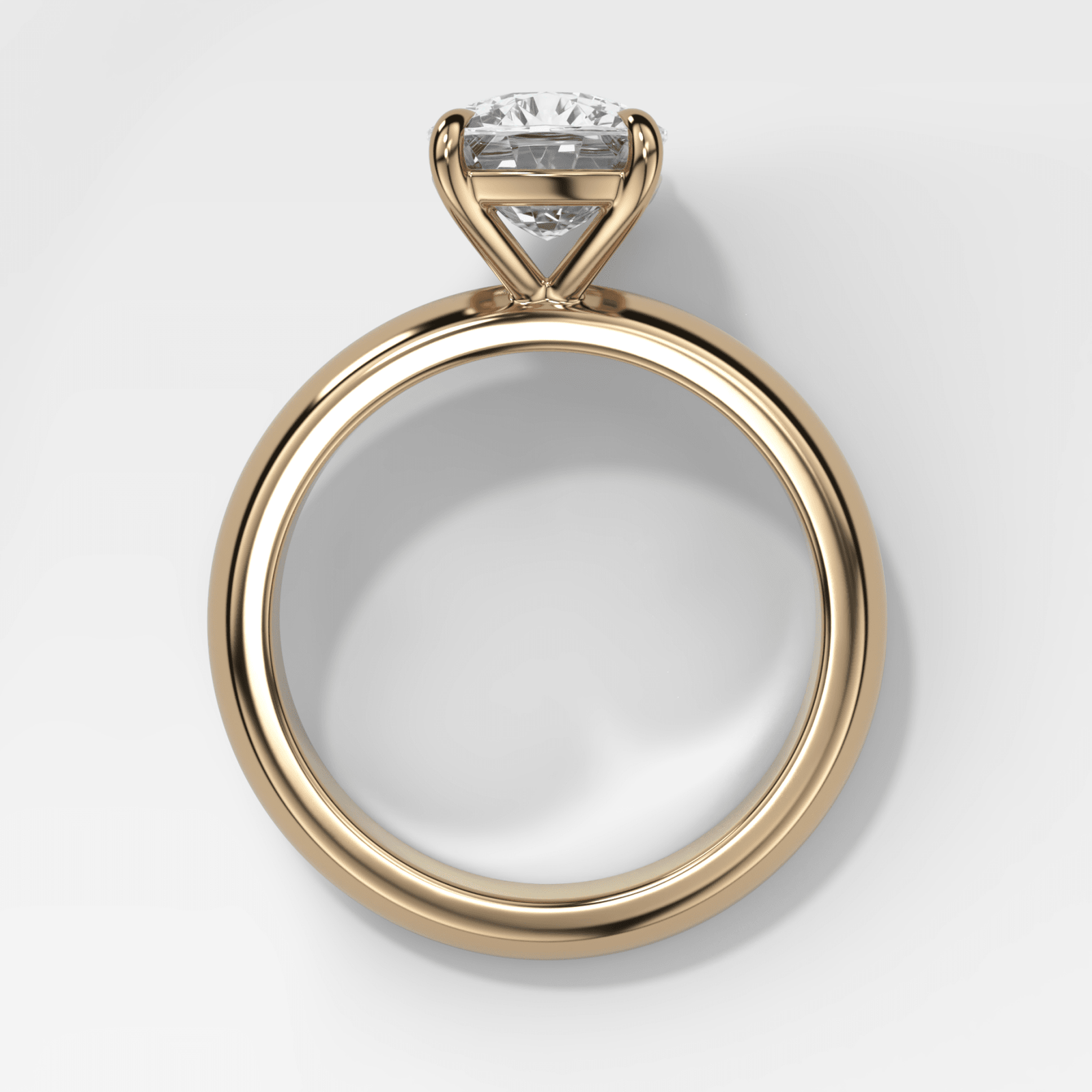 Domed Solitaire Engagement Ring with an Elongated Cushion Cut Diamond - GOODSTONE