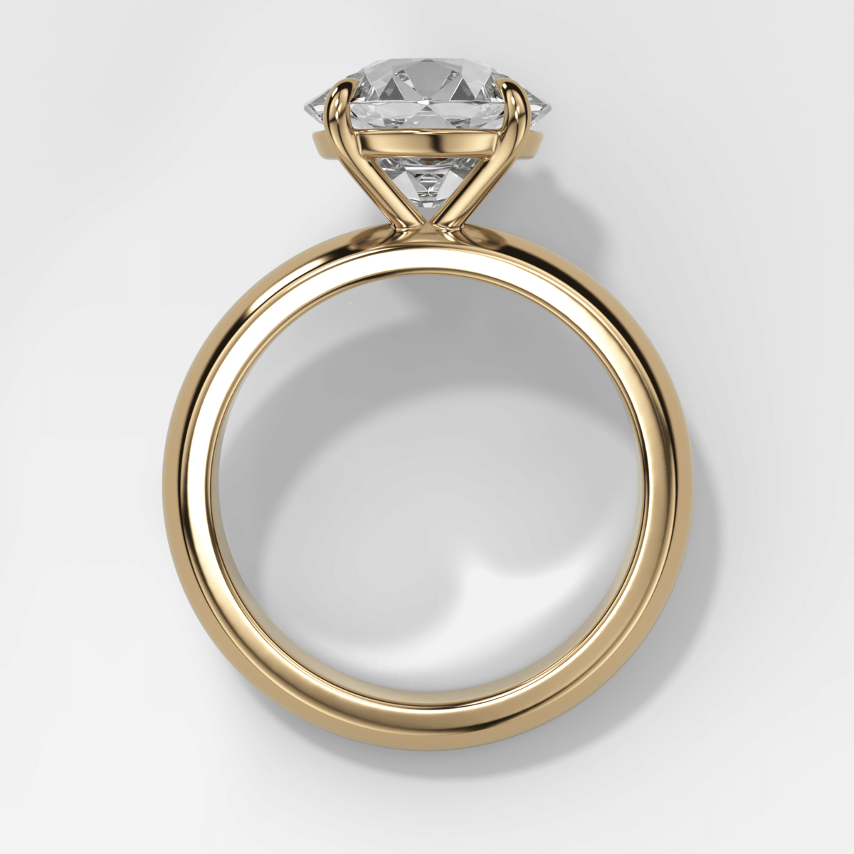 Domed Solitaire Engagement Ring with an Old Euro Cut Diamond - GOODSTONE