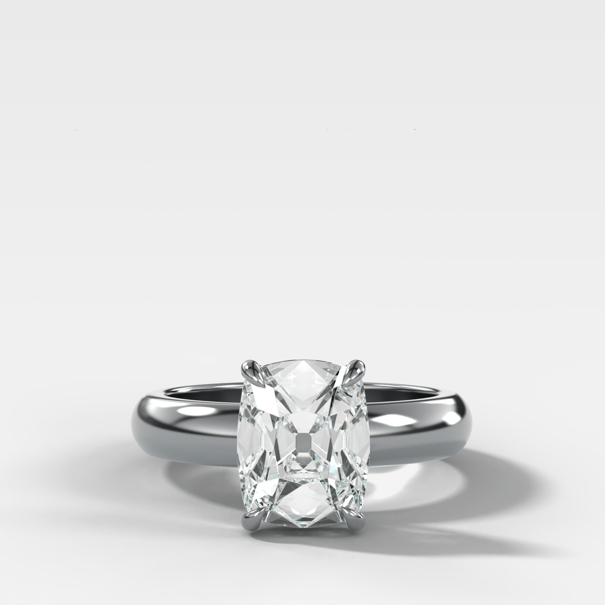 Domed Solitaire Engagement Ring with an Old Mine Cut Diamond - GOODSTONE