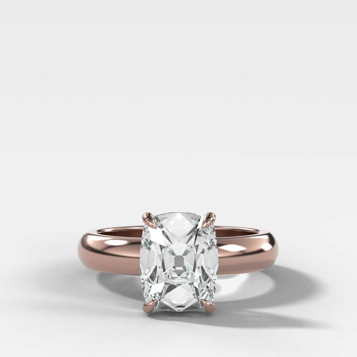 Domed Solitaire Engagement Ring with an Old Mine Cut Diamond - GOODSTONE
