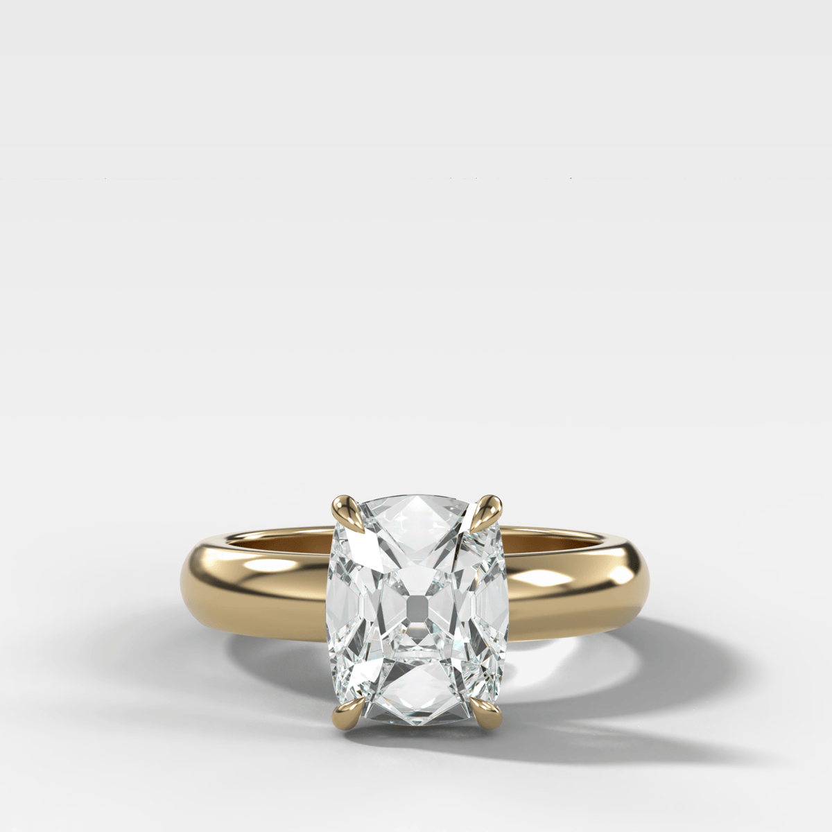 Domed Solitaire Engagement Ring with an Old Mine Cut Diamond - GOODSTONE