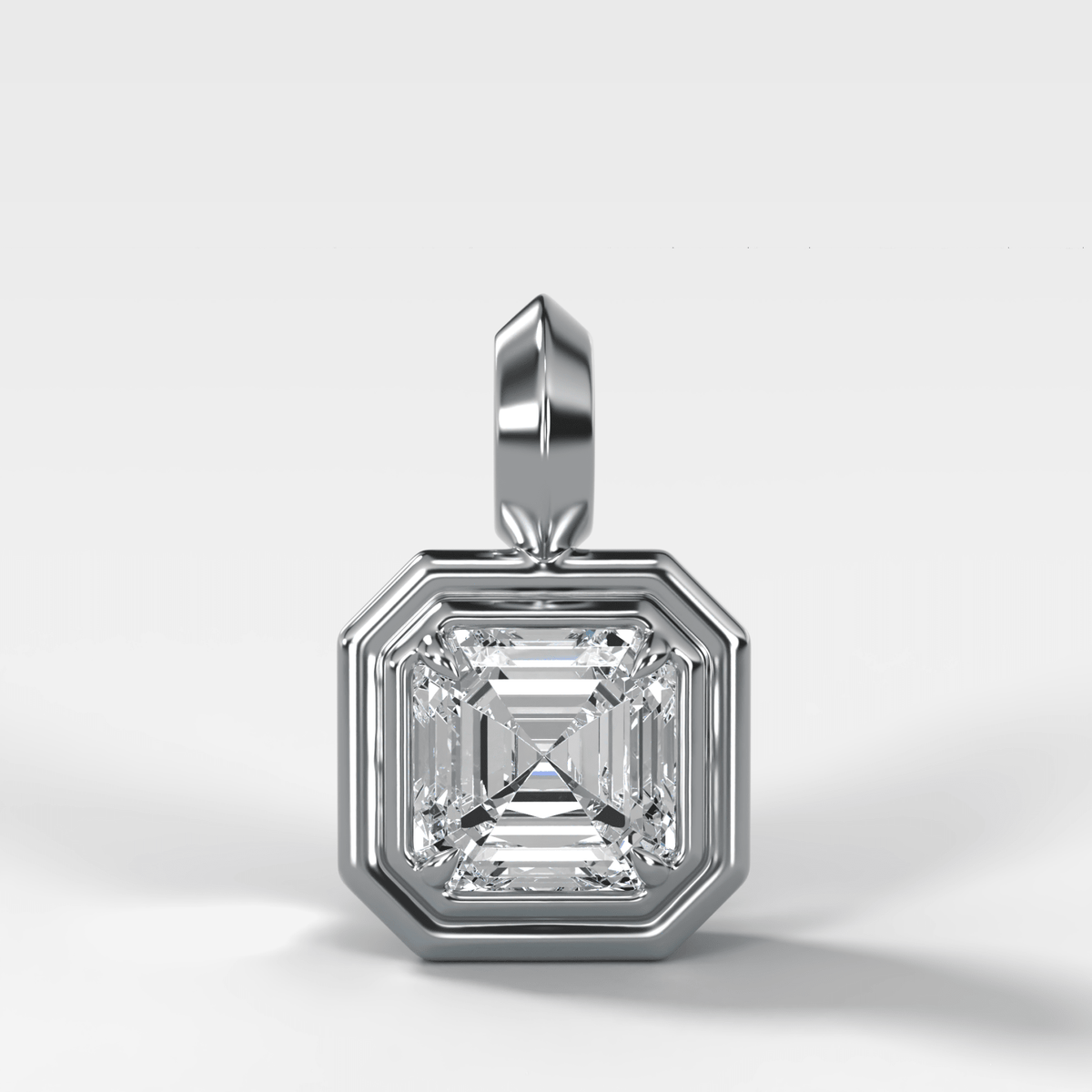 Double Bezel Asscher Attachable Diamond Pendant - GOODSTONE