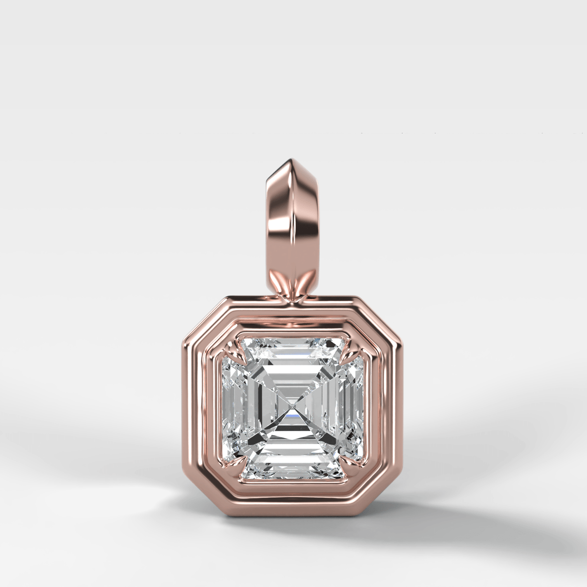 Double Bezel Asscher Attachable Diamond Pendant - GOODSTONE