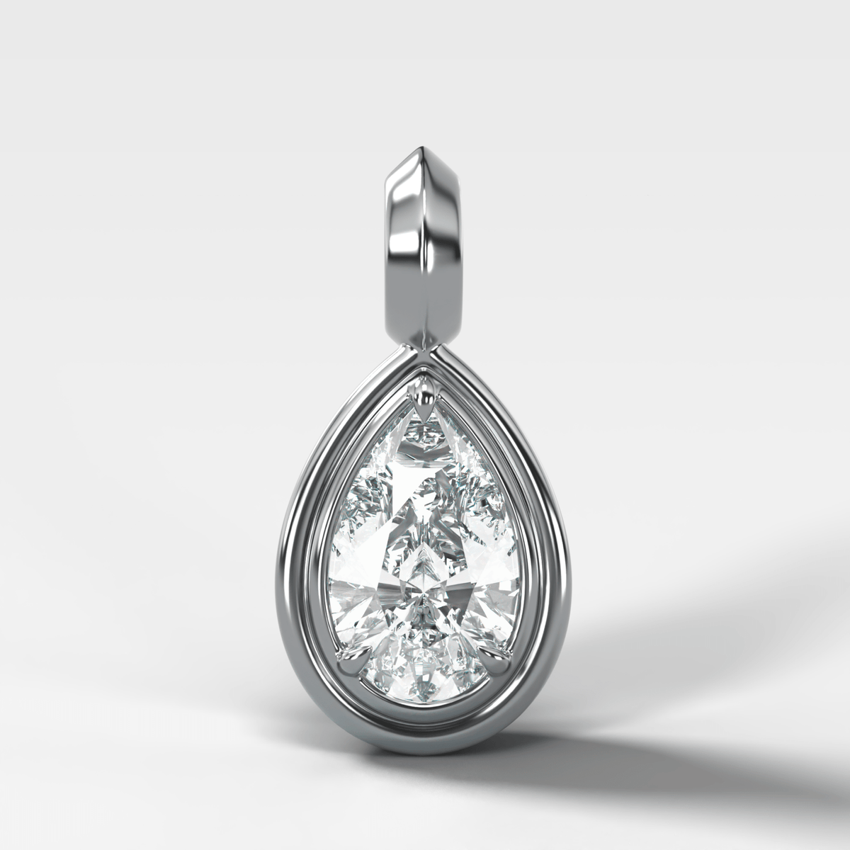 Double Bezel Pear Attachable Diamond Pendant - GOODSTONE