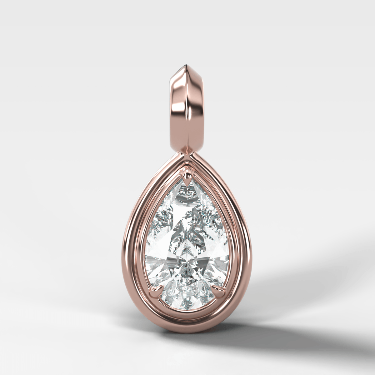 Double Bezel Pear Attachable Diamond Pendant - GOODSTONE