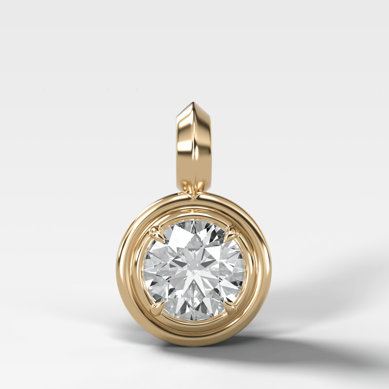 Double Bezel Round Attachable Diamond Pendant - GOODSTONE